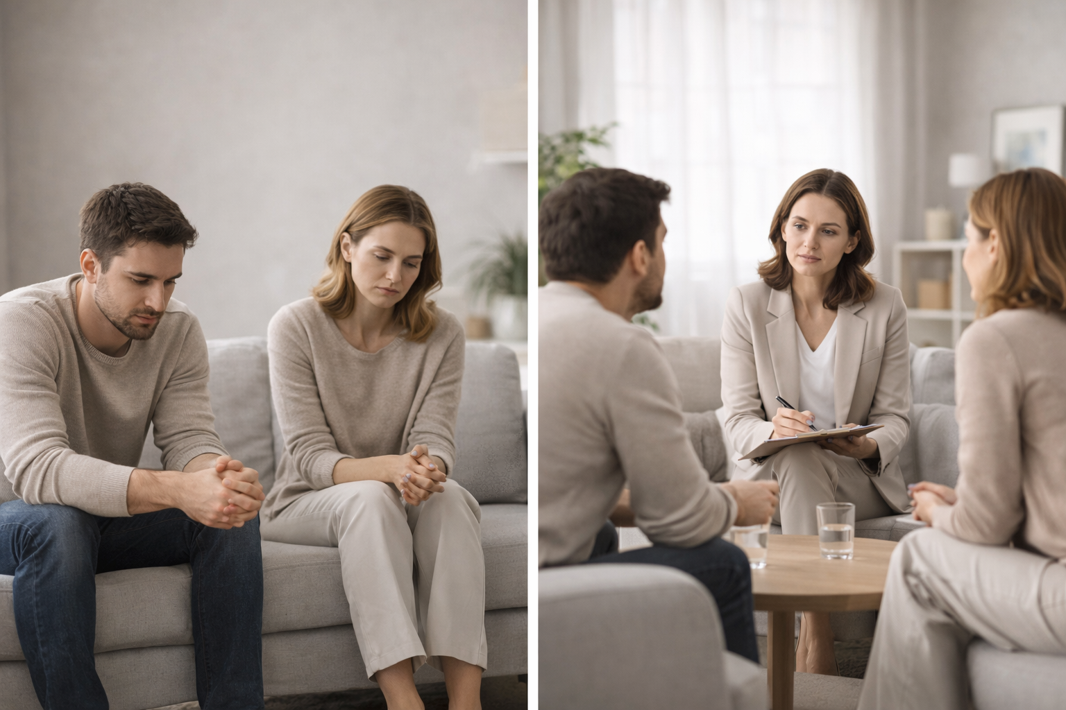 A mediator guiding a family conversation