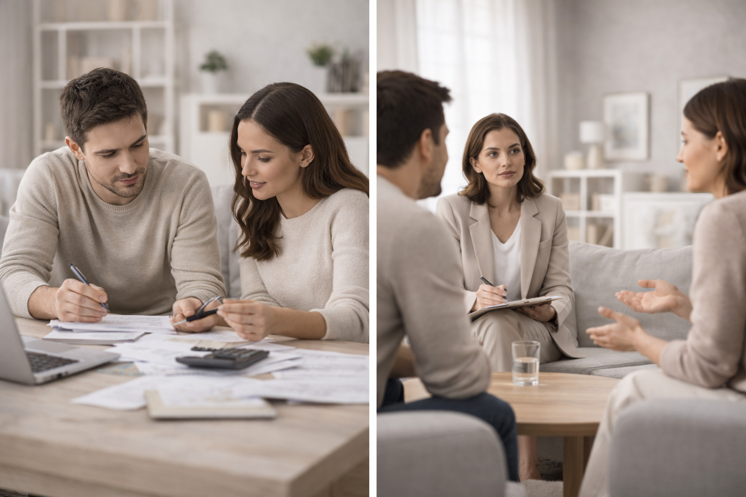 A mediator guiding a financial discussion