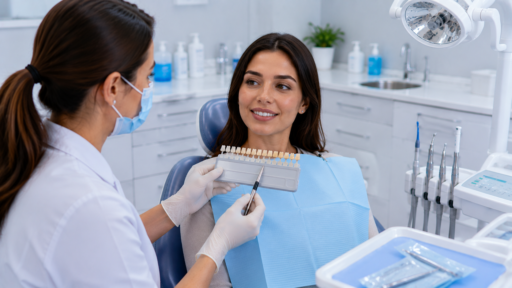 Professional whitening comparison chart for patient consultation
